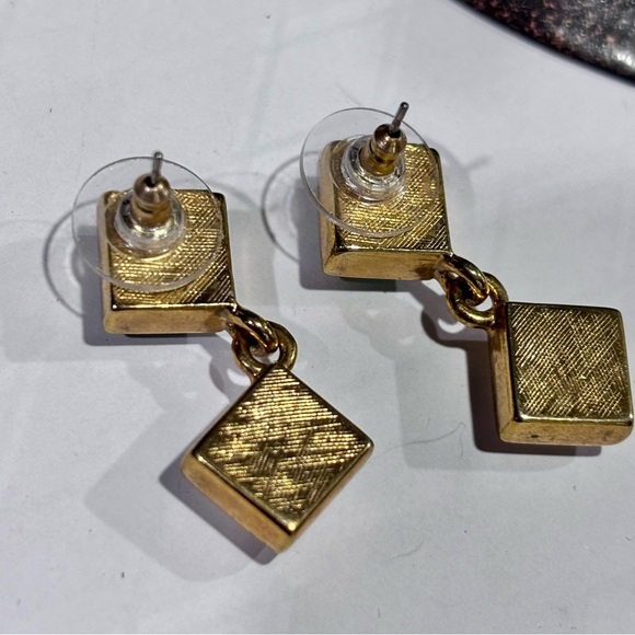 Elegant Blue and Silver Drop Earrings vintage - Picture 4 of 4